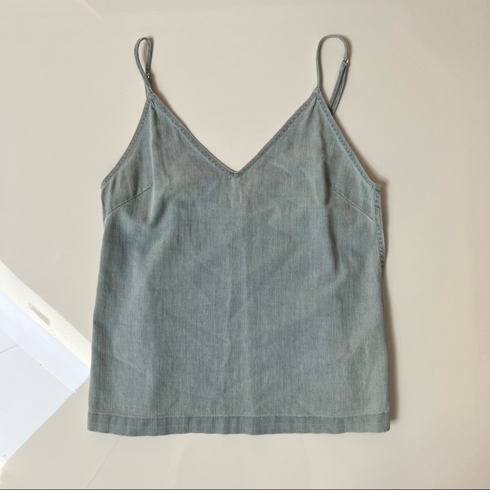Aritzia Wilfred Free indigo denim blue v neck tank top